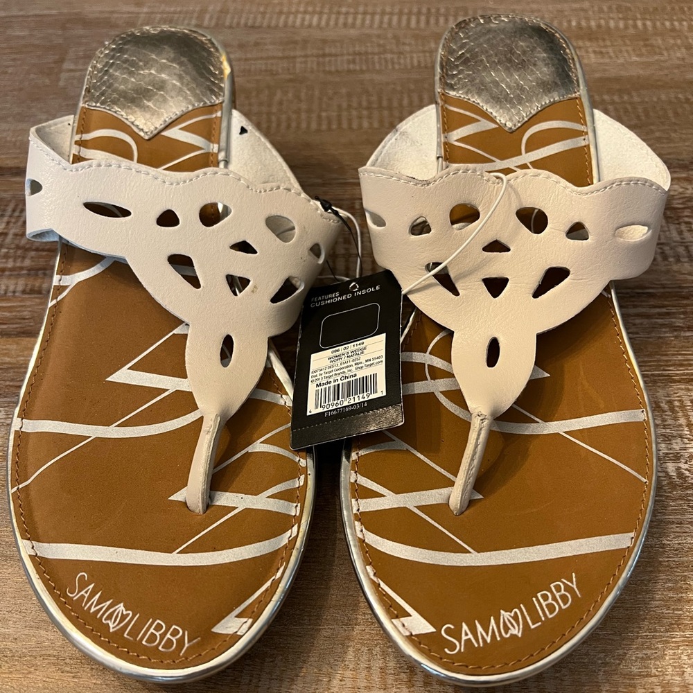 Sam Libby Woman Ivory Natalie Sandals Size 9